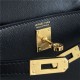 Hermes Kelly Danse 22cm Evercolor WAX Black Gold Metal High