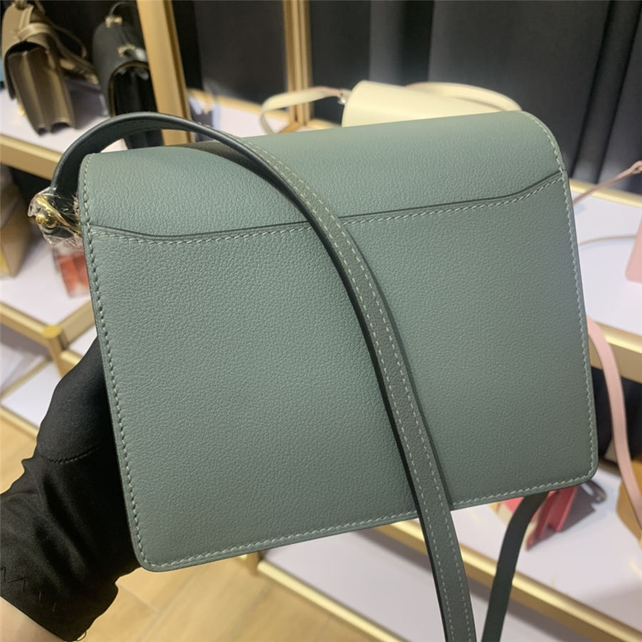 Hermes Roulis 19 bag Evercolor WAX Gold Metal Grey Green High