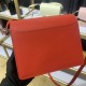 Hermes Roulis 19 bag Evercolor WAX Silver Metal Red High