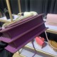 Hermes Roulis 19 bag Evercolor WAX Gold Metal Purple High