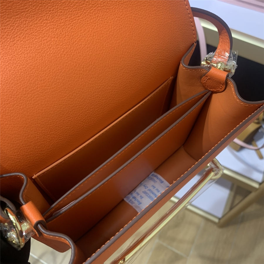 Hermes Roulis 19 bag Evercolor WAX Gold Metal Orange High