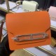 Hermes Roulis 19 bag Evercolor WAX Silver Metal Orange High