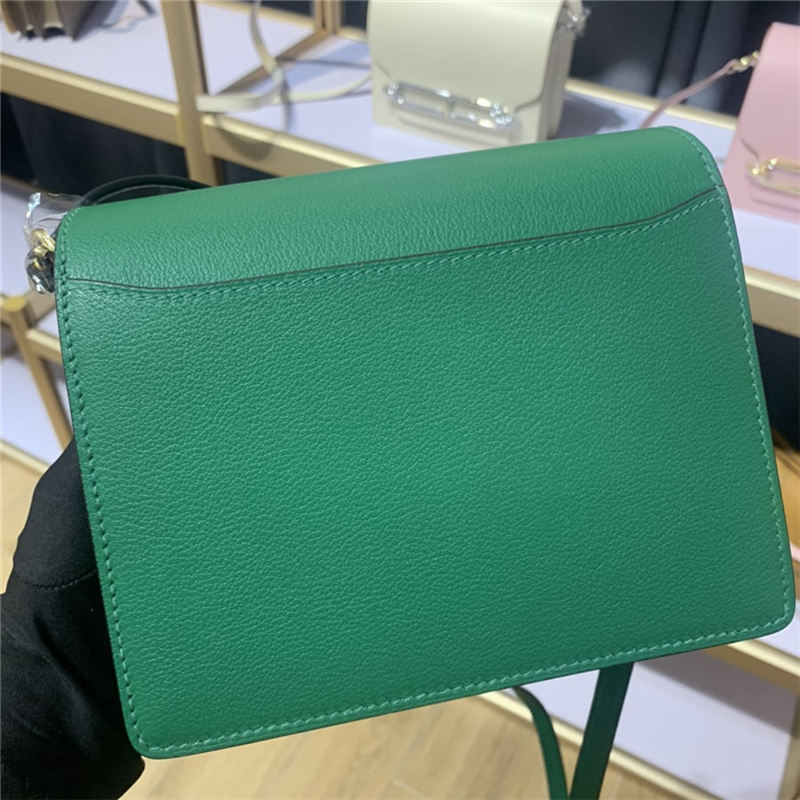 Hermes Roulis 19 bag Evercolor WAX Gold Metal Green High