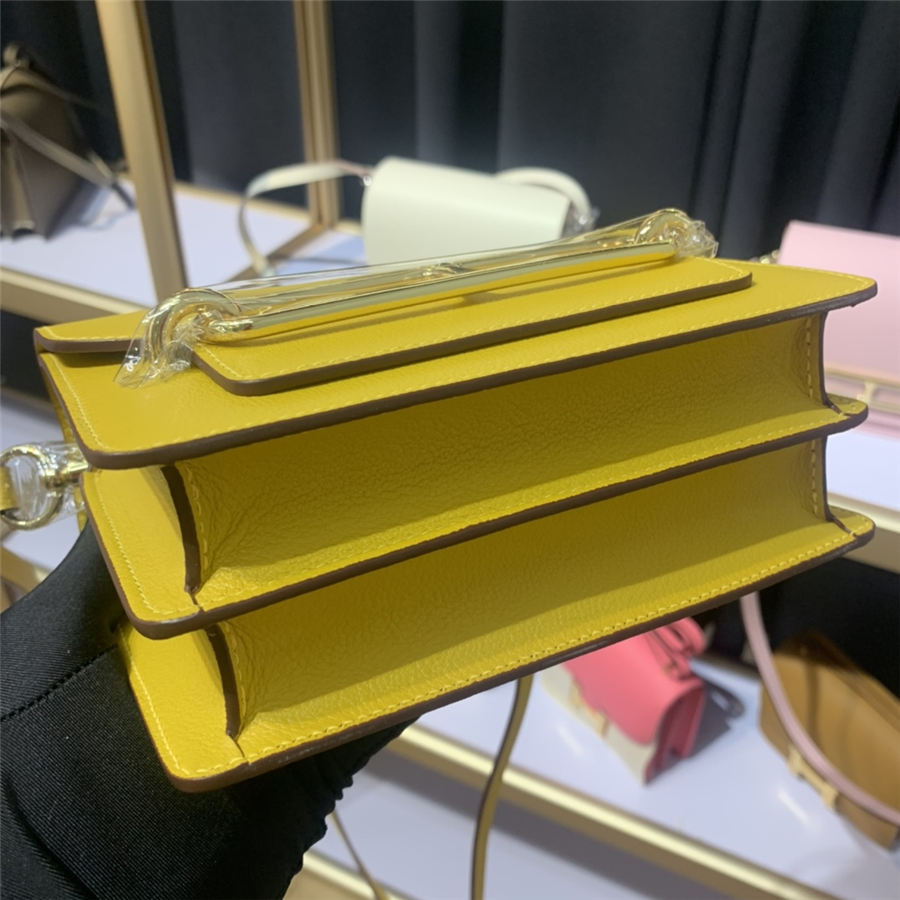 Hermes Roulis 19 bag Evercolor WAX Gold Metal Yellow High