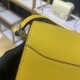 Hermes Roulis 19 bag Evercolor WAX Silver Metal Yellow High