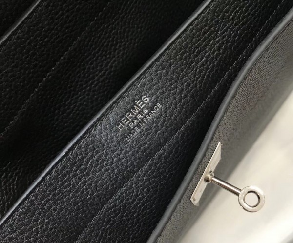 Hermes Kelly Depeche 38 Briefcase In Black Calfskin High