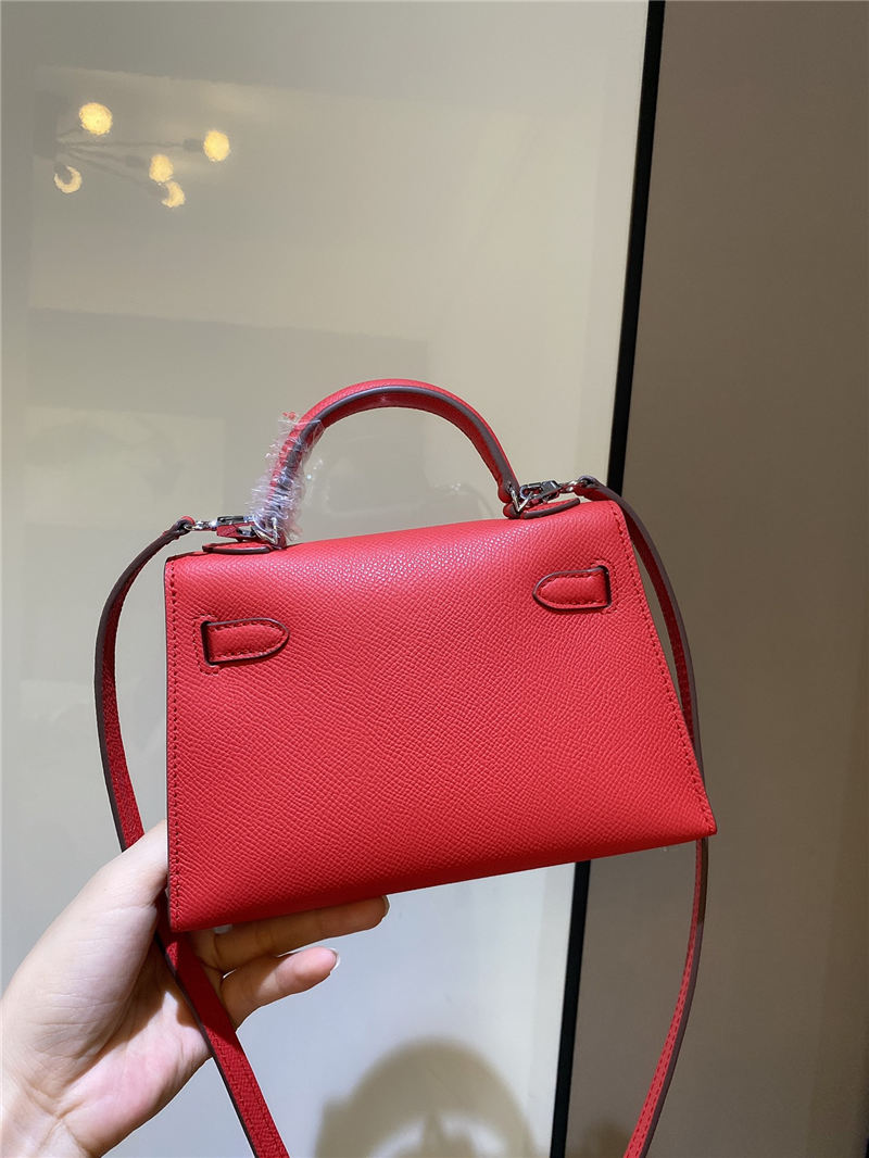 Hermes Kelly Mini II Bag Epsom Leather In Rouge H CTN High