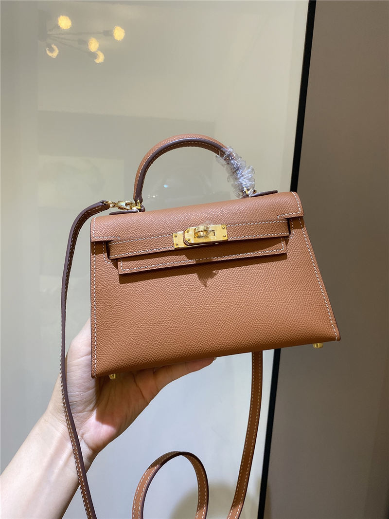 Hermes Kelly Mini II Bag Epsom Leather In Gold CTN High