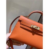 Hermes Kelly Mini II Bag Epsom Leather In Orange CTN High