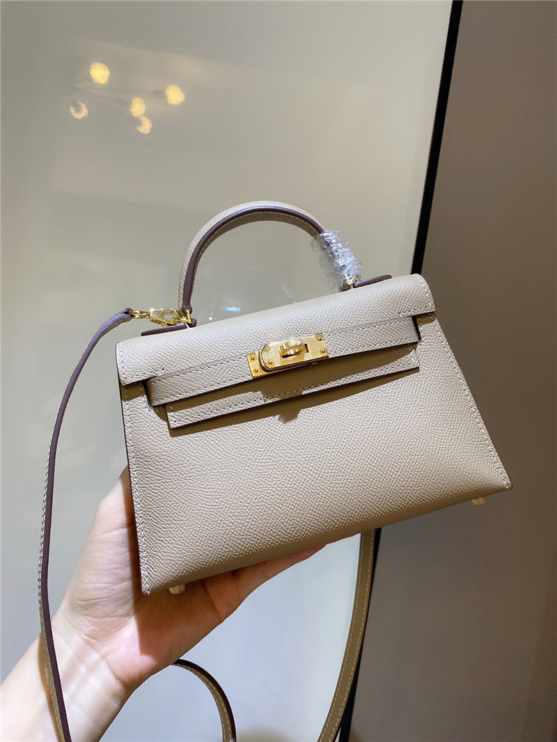 Hermes Kelly Mini II Bag Epsom Leather In Trench CTN High