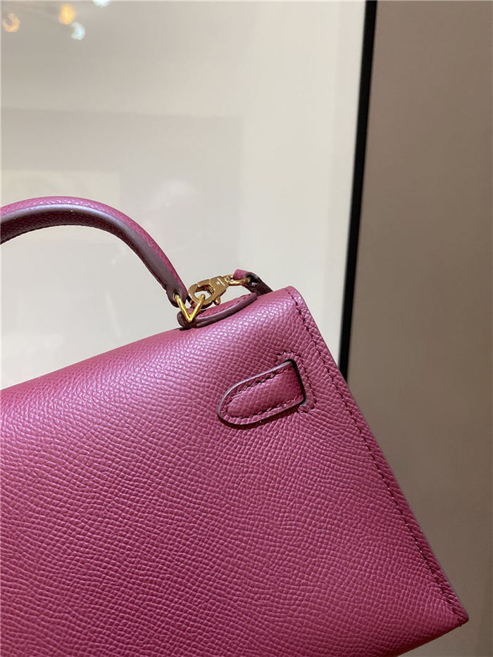 Hermes Kelly Mini II Bag Epsom Leather In Bordeaux CTN High