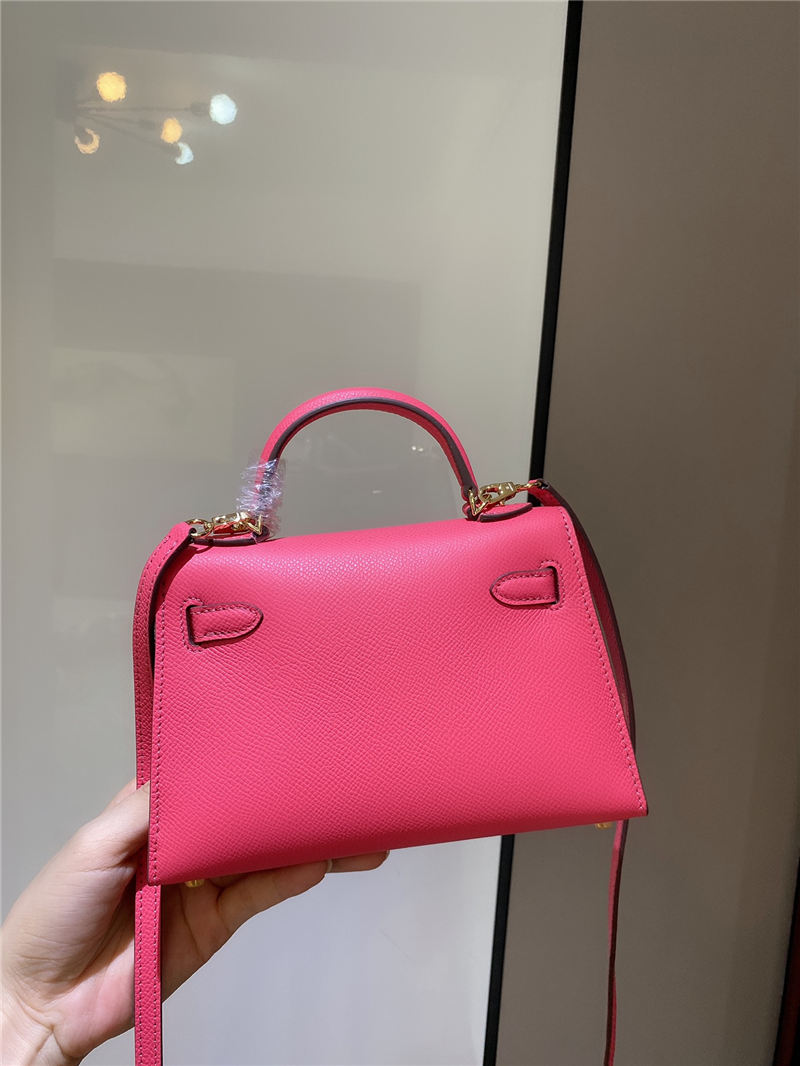 Hermes Kelly Mini II Bag Epsom Leather In Rose eLipstick CTN High