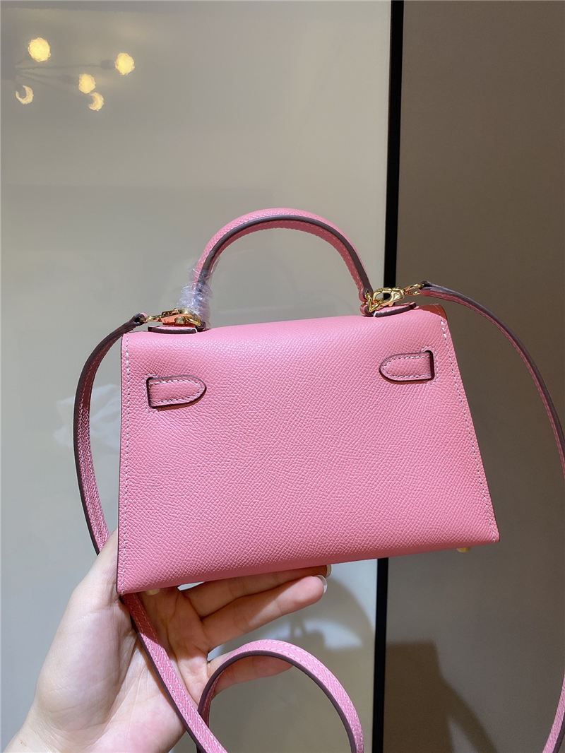 Hermes Kelly Mini II Bag Epsom Leather In Rose Saiura CTN High