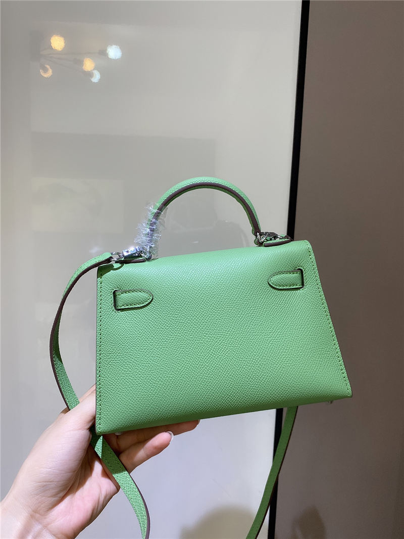 Hermes Kelly Mini II Bag Epsom Leather In Vert Criquet CTN High