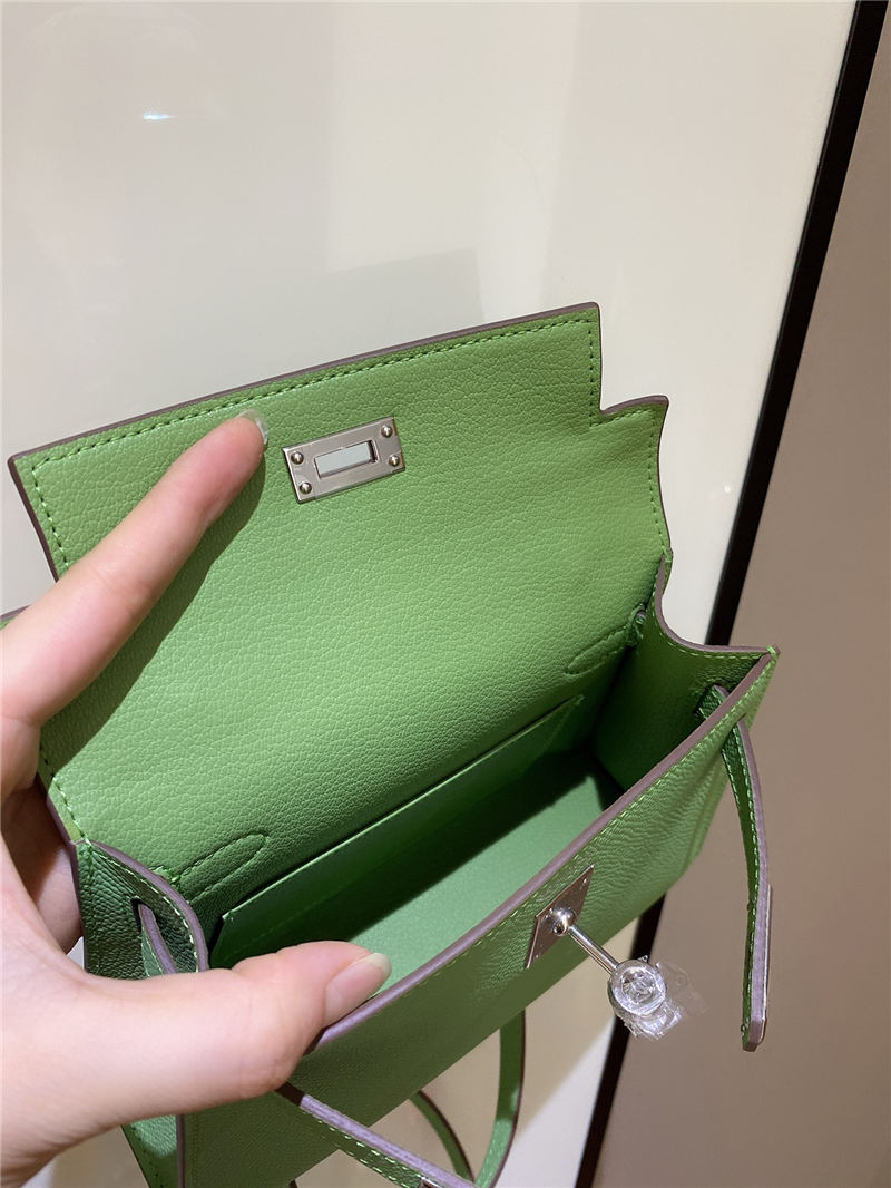 Hermes Kelly Mini II Bag Epsom Leather In Vert Criquet CTN High