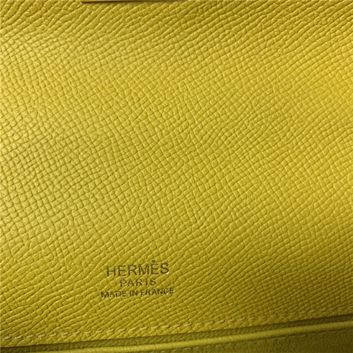 Hermes Kelly Pochette Bag Epsom Leather Silver/Gold Metal WAX High