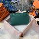 Hermes Kelly Pochette Bag Epsom Leather Silver/Gold Metal WAX High