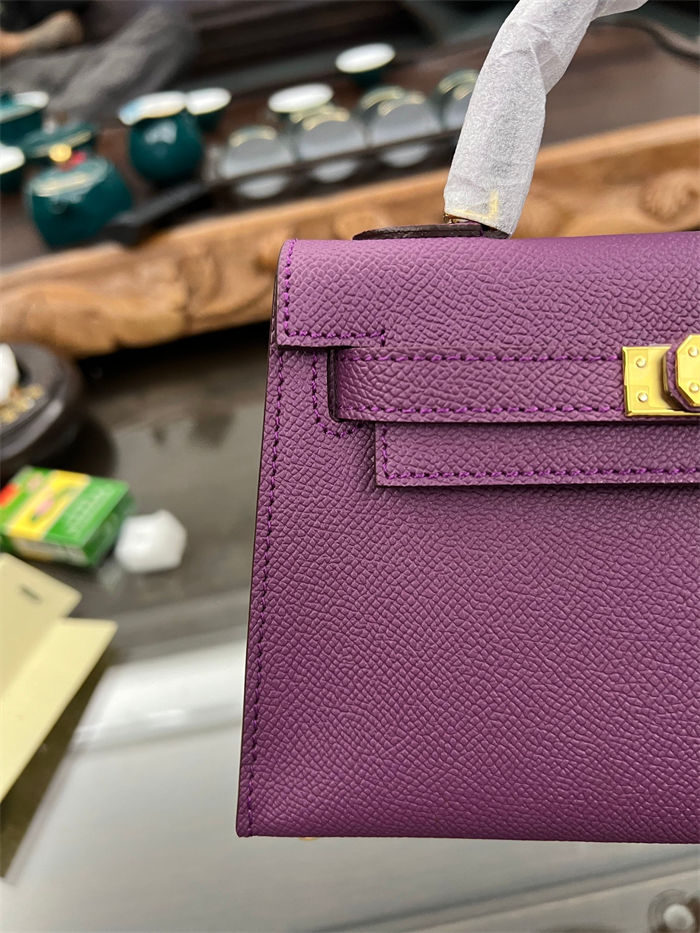 Hermes Kelly Mini II Bag Epsom Leather In Anemone CTN High