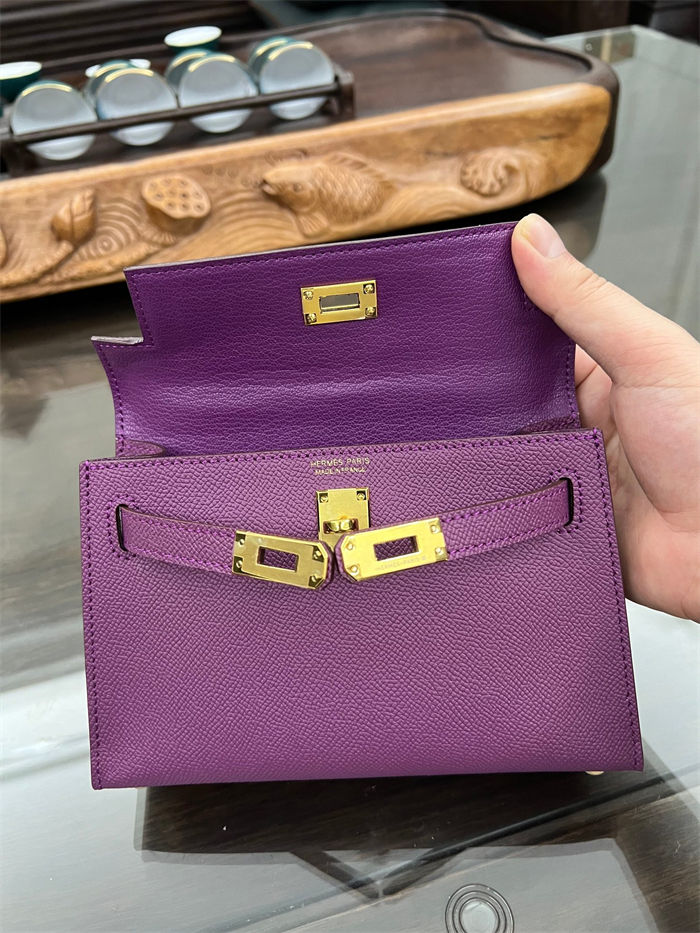 Hermes Kelly Mini II Bag Epsom Leather In Anemone CTN High