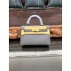 Hermes Kelly Mini II Bag Epsom Leather In Etain CTN High