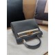 Hermes Kelly 25/28cm Retourne Bag Calfskin In Black High