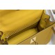 Hermes Kelly 25/28cm Sellier Bag Epsom Leather Silver/Gold Metal In Jaune Ambre High