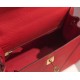 Hermes Kelly 25/28cm Sellier Bag Epsom Leather Silver/Gold Metal In Rouge Casaque High