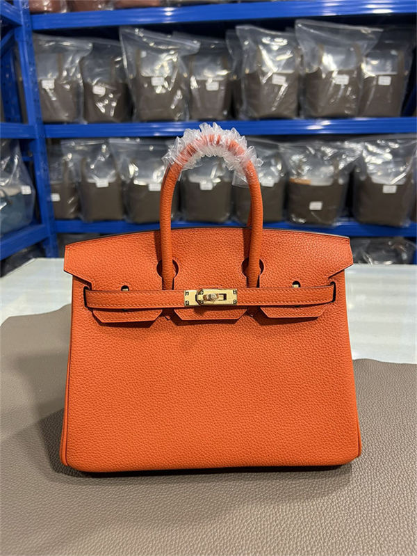 Hermes Birkin 25/30/35cm Bag Togo Leather In Orange WAX High