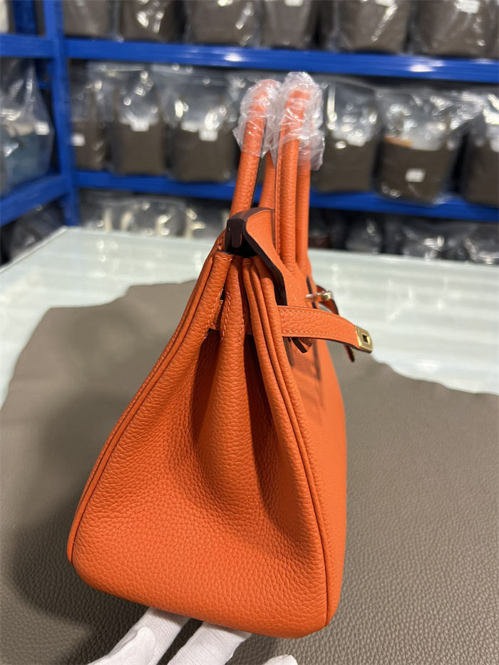 Hermes Birkin 25/30/35cm Bag Togo Leather In Orange WAX High