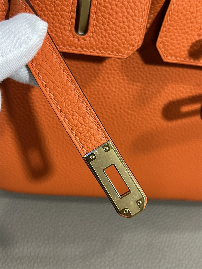 Hermes Birkin 25/30/35cm Bag Togo Leather In Orange WAX High