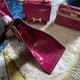 Hermes Kelly 28cm Sellier Bag Embossed Crocodile Leather In Magenta WAX High