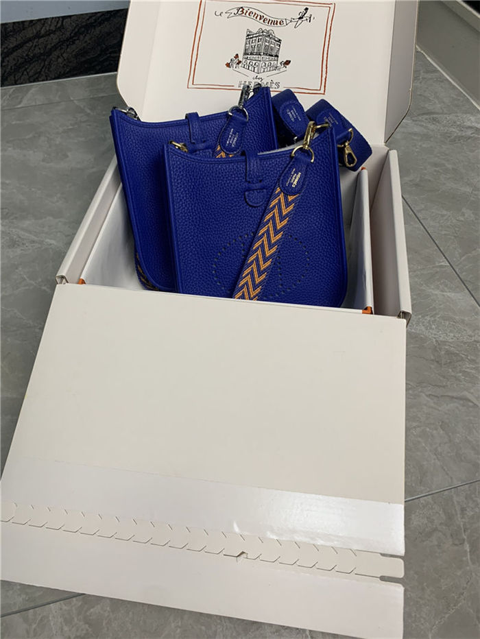 Hermes Evelyne III TPM Mini Bag Togo Leather In Royal Blue WAX High