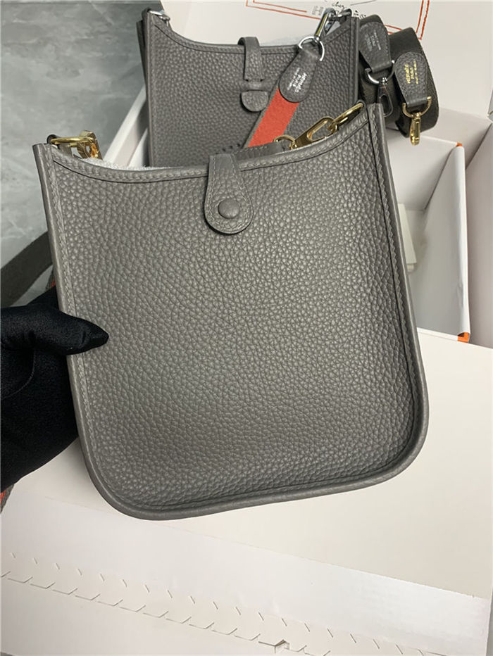 Hermes Evelyne III TPM Mini Bag Togo Leather In Dark Grey WAX High