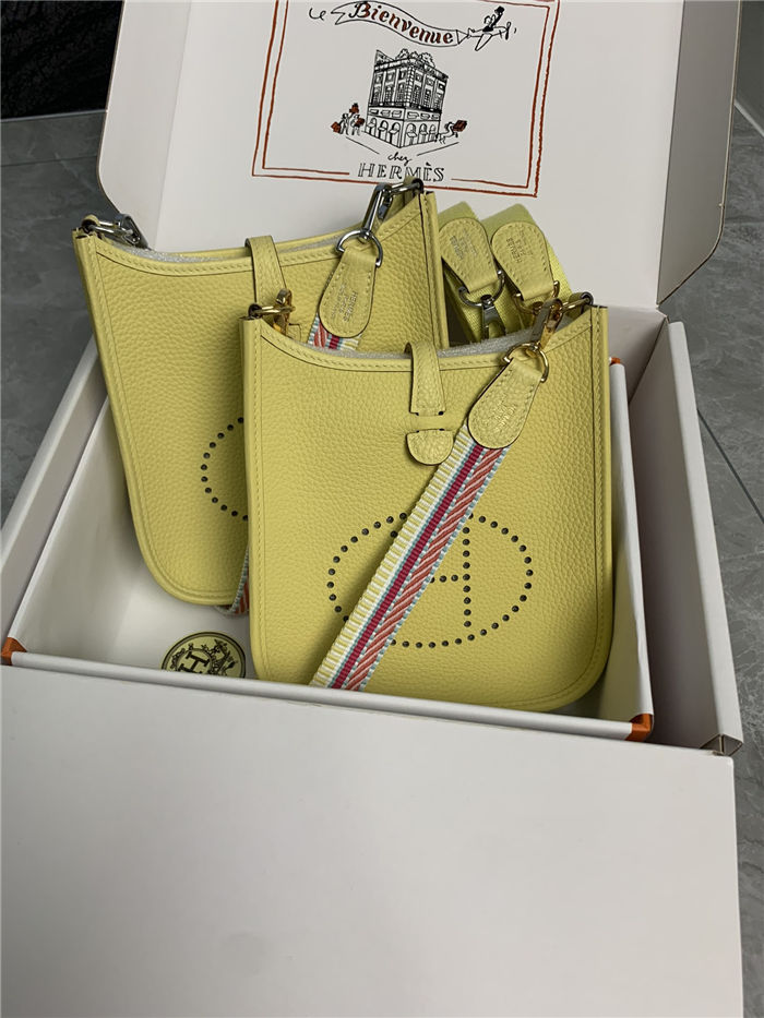 Hermes Evelyne III TPM Mini Bag Togo Leather In Lemon WAX High