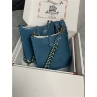 Hermes Evelyne III TPM Mini Bag Togo Leather In Denim Blue WAX High