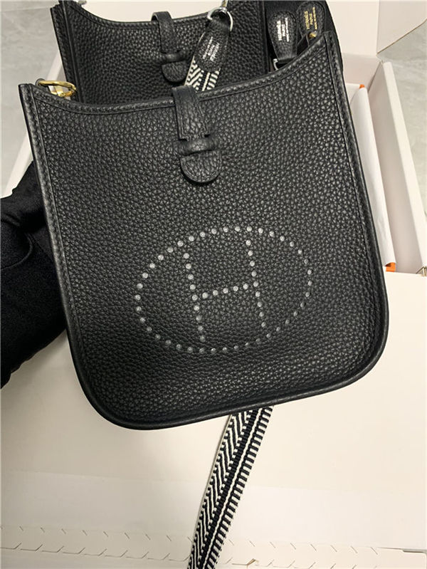 Hermes Evelyne III TPM Mini Bag Togo Leather In Black WAX High