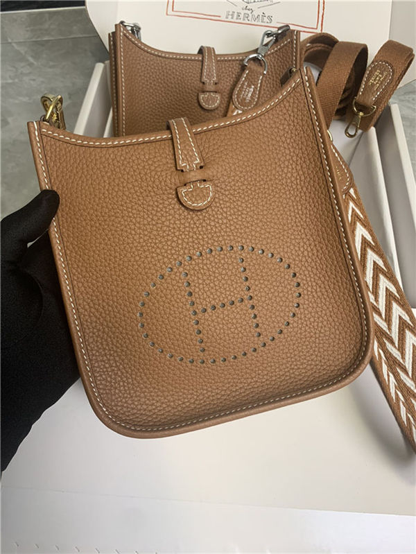 Hermes Evelyne III TPM Mini Bag Togo Leather In Camel WAX High