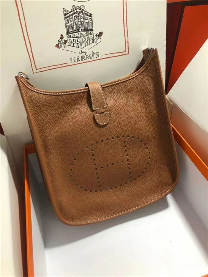 Hermes Evelyne III PM Bag Calfskin In Camel High