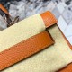 Hermes Kelly 25/28cm Sellier Bag Epsom Leather Silver/Gold Metal In Orange WAX High