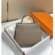 Hermes Kelly 25/28cm Sellier Bag Epsom Leather Silver/Gold Metal In Etoupe-Silver High