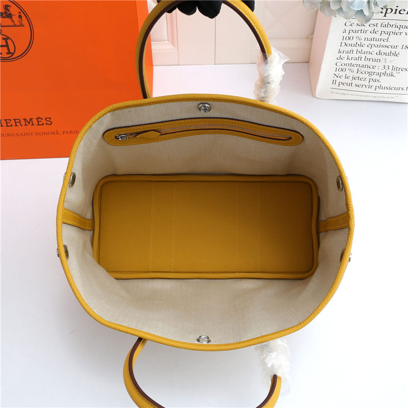 Hermes Garden Party 30/36 Bag Togo Leather WAX Yellow High