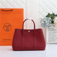 Hermes Garden Party 30/36 Bag Togo Leather WAX Rouge Grenat High