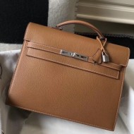 Hermes Kelly Depeche 34 Briefcase In Brown Calfskin High