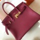 Hermes Birkin 25/30/35cm Bag Togo Leather In Dk-Red WAX High