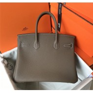 Hermes Birkin 25/30/35cm Bag Togo Leather In Gri Elephant WAX High