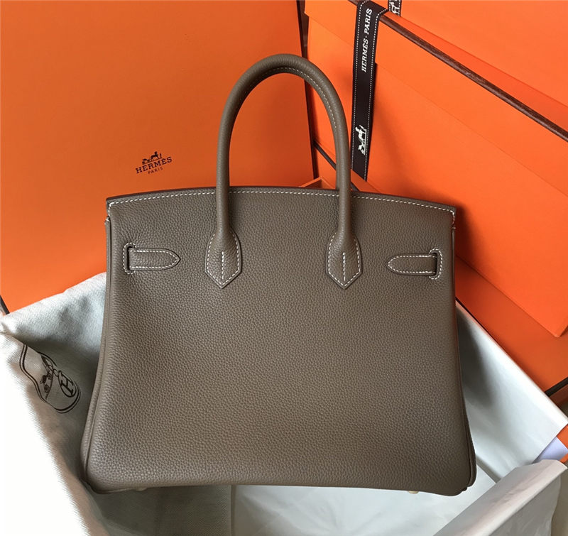 Hermes Birkin 25/30/35cm Bag Togo Leather In Gri Elephant WAX High