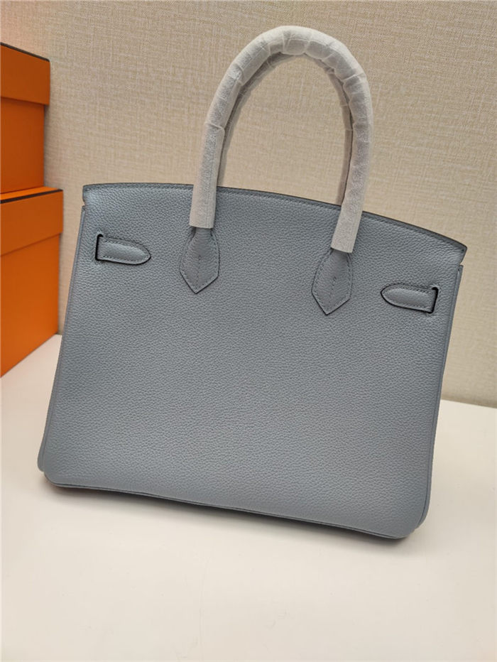 Hermes Birkin 25/30/35cm Bag Togo Leather In Ciel Blue WAX High