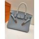 Hermes Birkin 25/30/35cm Bag Togo Leather In Ciel Blue WAX High