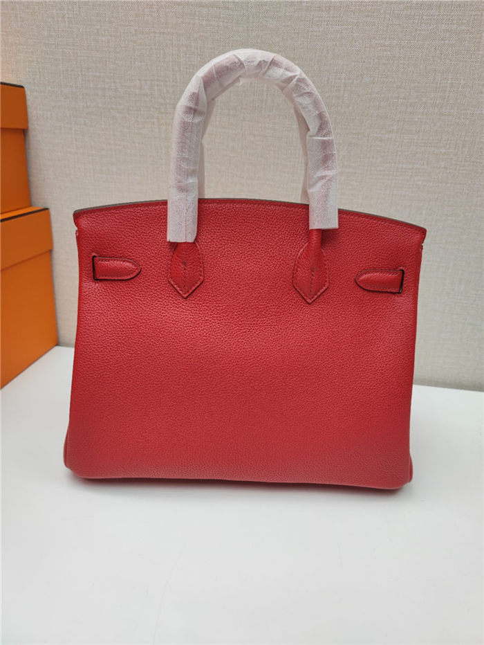 Hermes Birkin 25/30/35cm Bag Togo Leather In Red WAX High