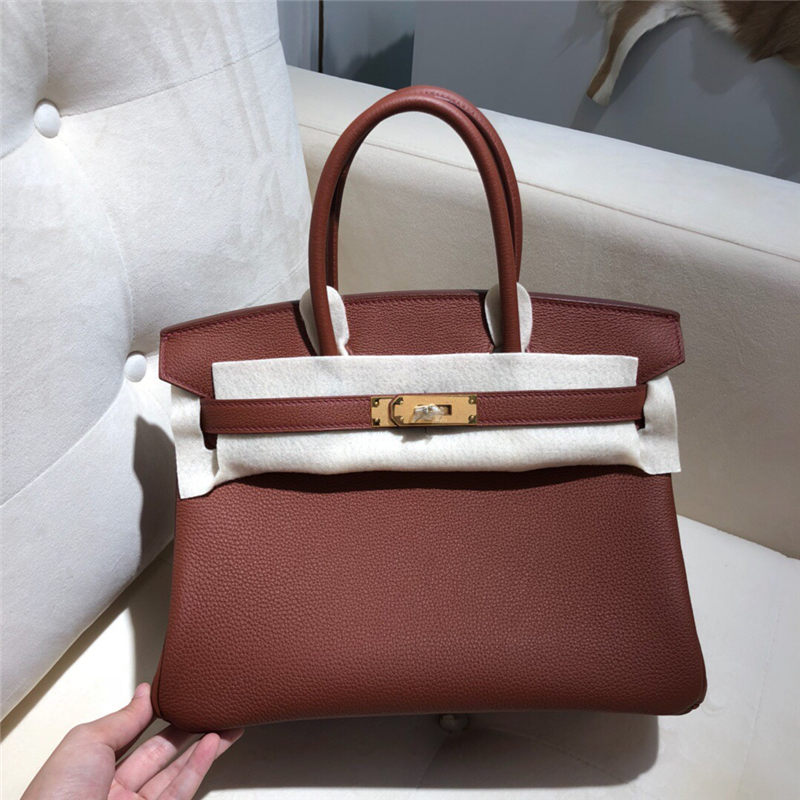 Hermes Birkin 25/30/35cm Bag Togo Leather In Brown WAX High